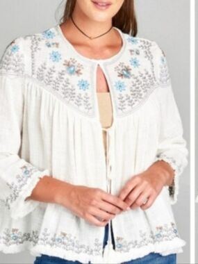 Velzera Boho Cottagecore Fairycore Open Kimono Shawl Wrap Cape